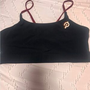 Peloton Black Bra with Red Straps